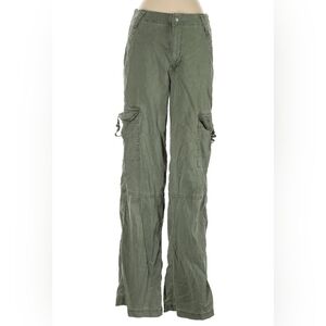 American Eagle Stretch Wide Leg Green Baggy Cargo Pants